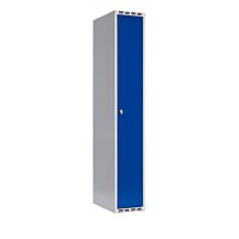 Klädskåp SMG 1x300 mm rakt tak och blå dörr med klinka för hänglås