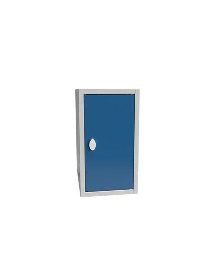 Boxskåp blå dörr med klinka för hänglås, 250x400x450 mm